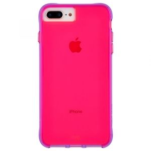 iPhone 6+, 7+, 8+ plus. Neon pink case.